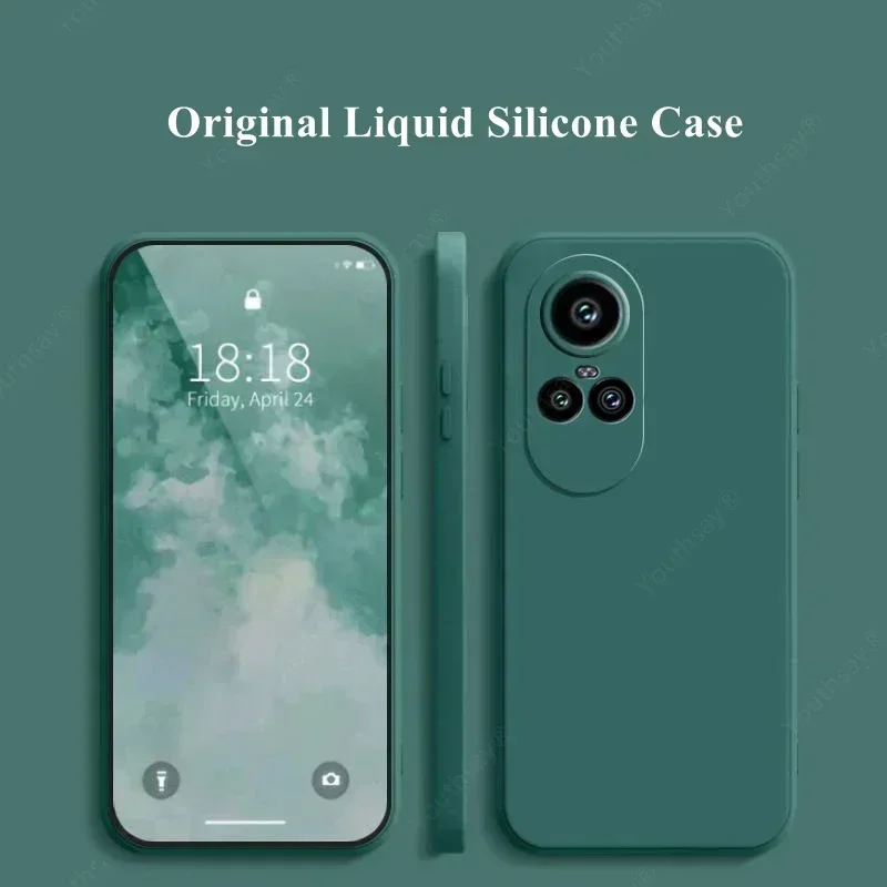 For OPPO Reno 10 Pro 5G Case For Reno 10 Pro Cover Funda Coque Original Liquid Silicone Soft TPU Phone Bumper Reno 10 Pro