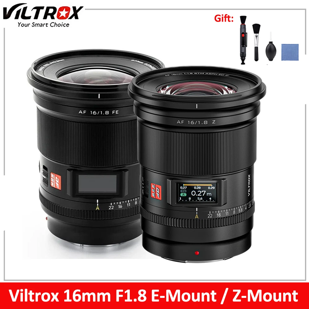 VILTROX 16mm F1.8 Per Nikon Z Obiettivo Sony E Mount Obiettivo Full Frame Grande Apertura Ultra Grandangolare Obiettivo di messa a fuoco automatica Obiettivo della fotocamera Sony