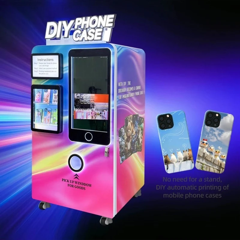 آلة طابعة حافظات الهاتف التجارية الأوتوماتيكية DIY آلة بيع حالة الهاتف المحمول آلة صنع أكياس الهاتف