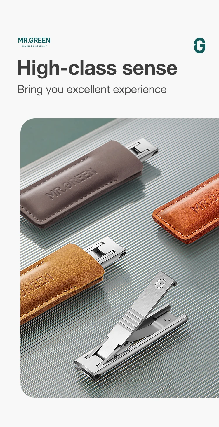 MR.GREEN Ultra Thin Nail Clippers German Precision Manufacturing Technology Nail Cutters With Cow Leather Cover Superior Texture