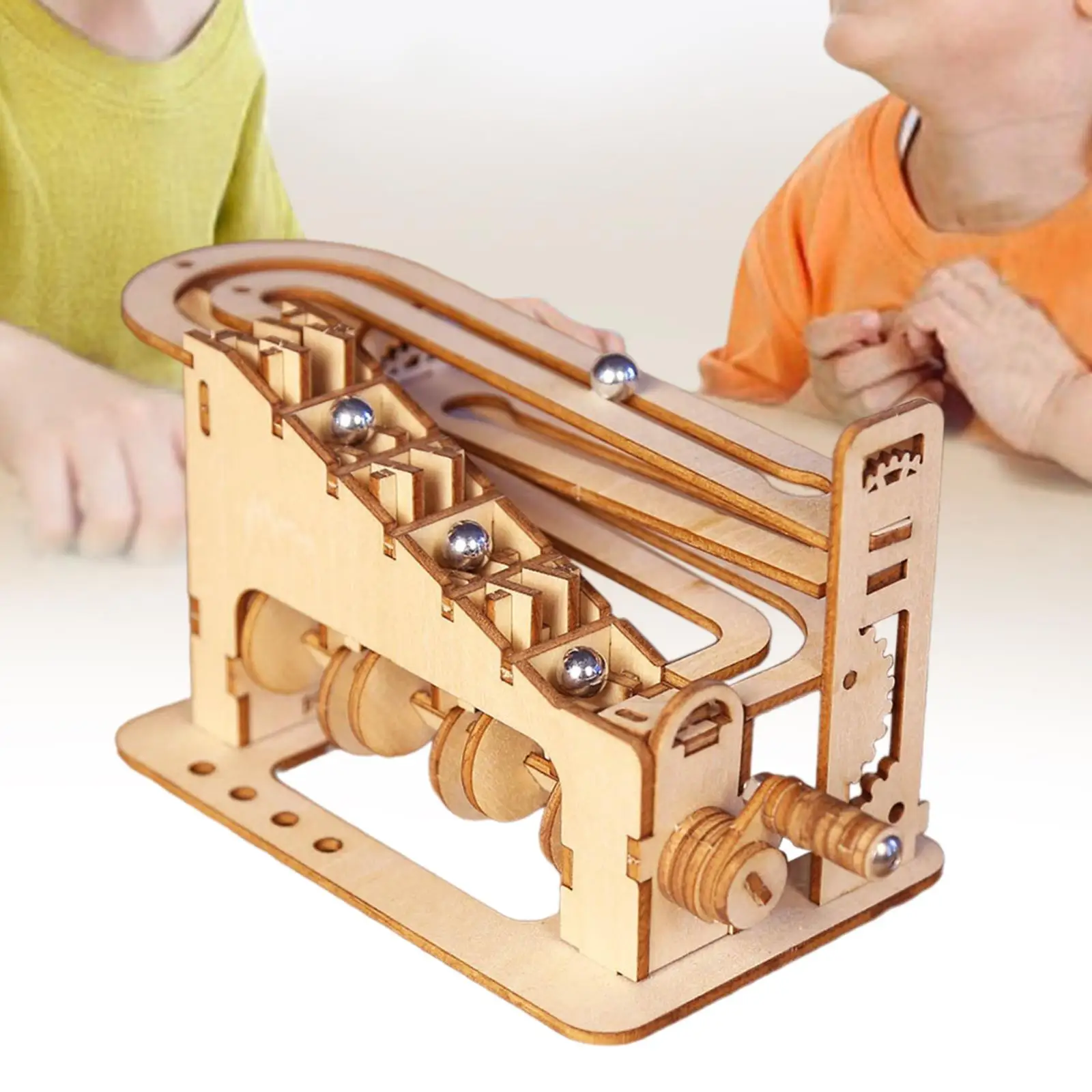 Marble Run Model Building Kits 3D Wooden Puzzle for Children Boys