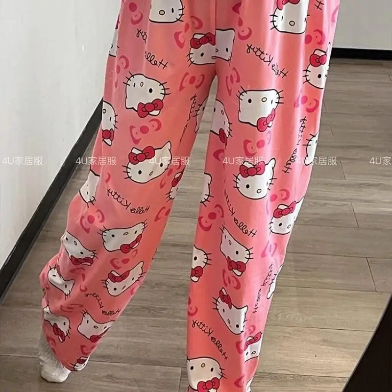 

Sanrio New Cartoon Pajama Pants Kitty Pajama Pants Casual Style Girl Spring and Autumn Style Home Clothing Trousers Pajama Pants