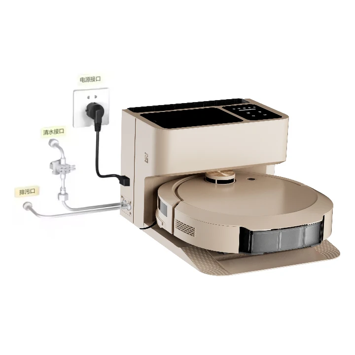 

Sweep And Mop Smart Robot Vacuum Cleaner With Direct Connect Water Pipe And Auto Dust Collecting System