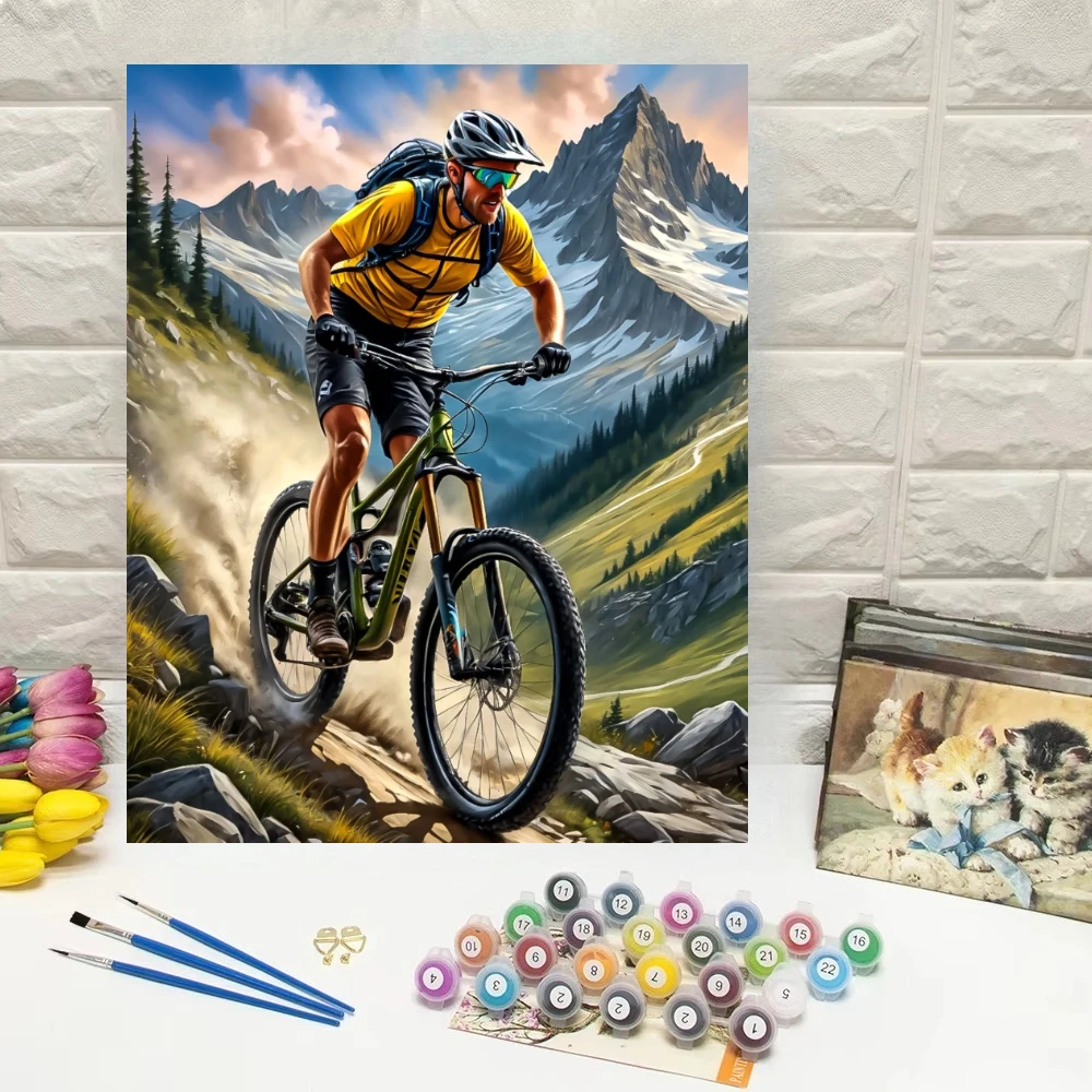 Mountain Biking Movies - Dağ Bisikleti Sürücüsü Spor Yağlı Boya