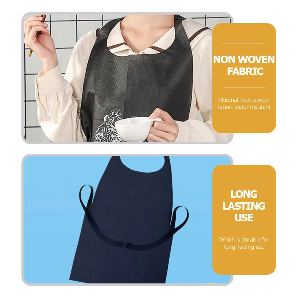

12Pcs Disposable Aprons Non-Woven Fabric Water-Resistant Oil-Proof Bulk Protective Aprons for Adults Kids Cooking Bbq Painting