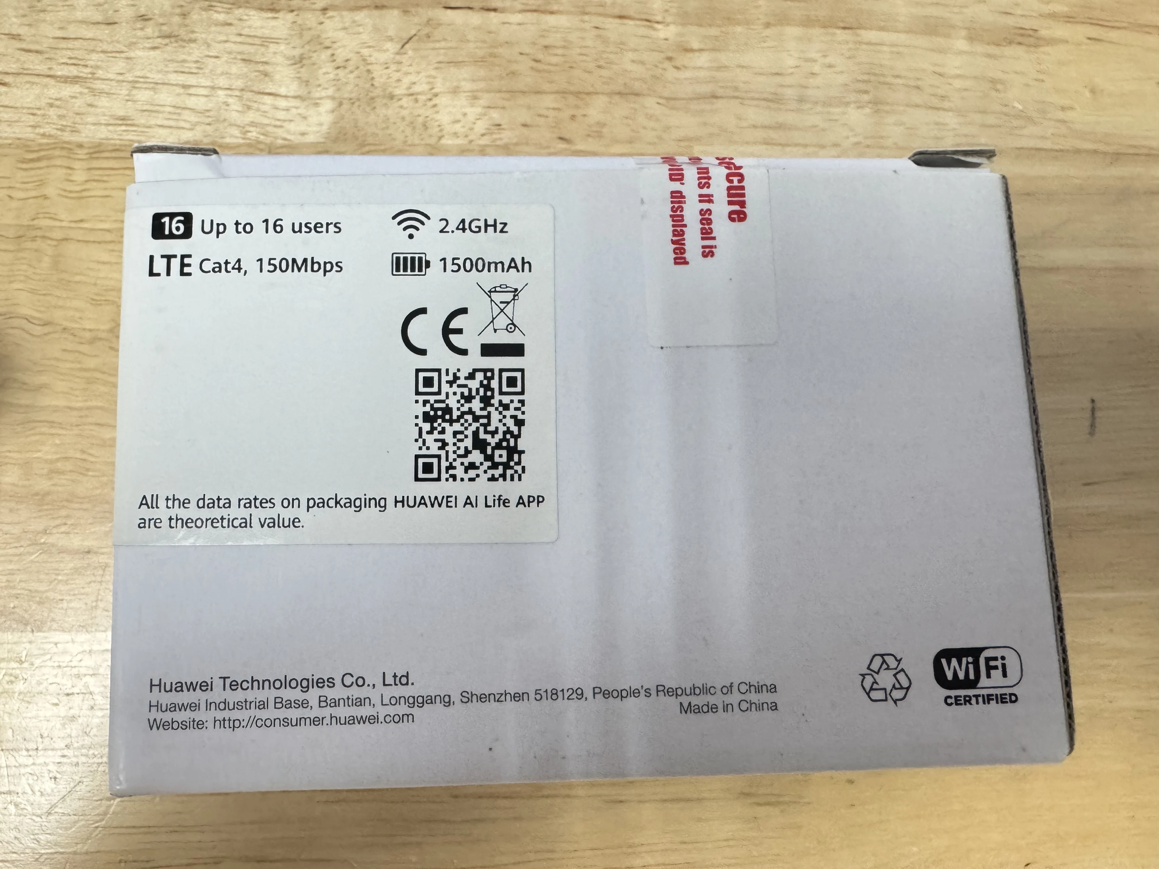 Huawei E5576-322 White 4G LTE WiFi Modem 1500 mAh Battery