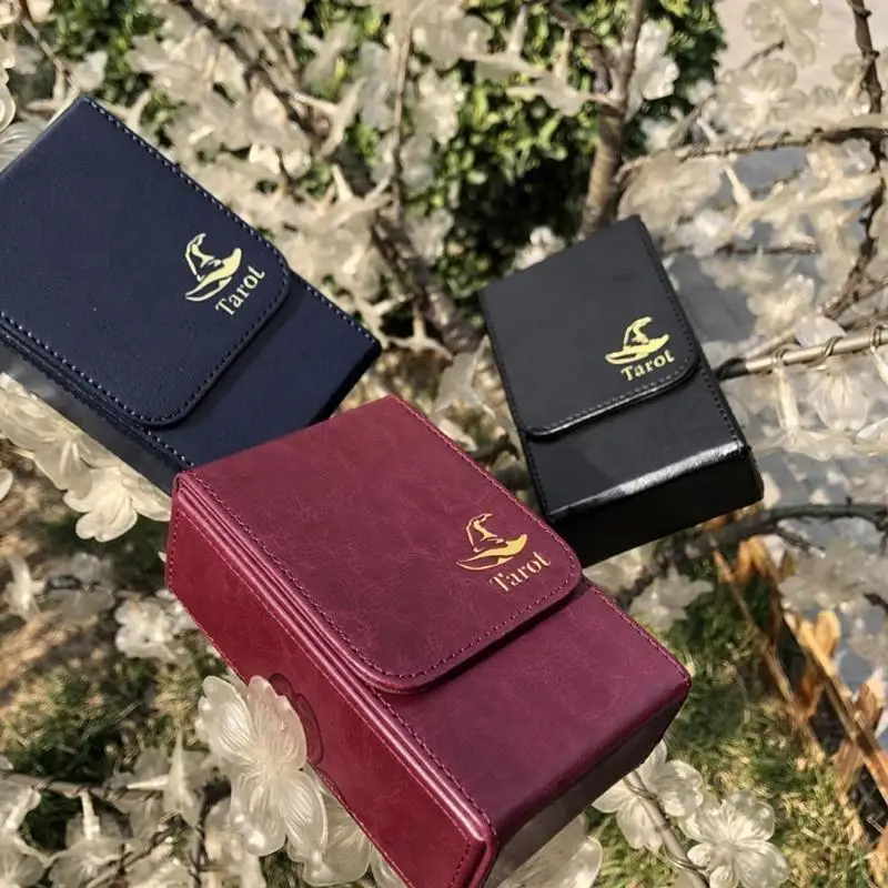 

652F Tarot Cards Box Board Game Card Sleeve Holder Box PU Leather Tarots for Case Container Collection Large Capacity Tarot B