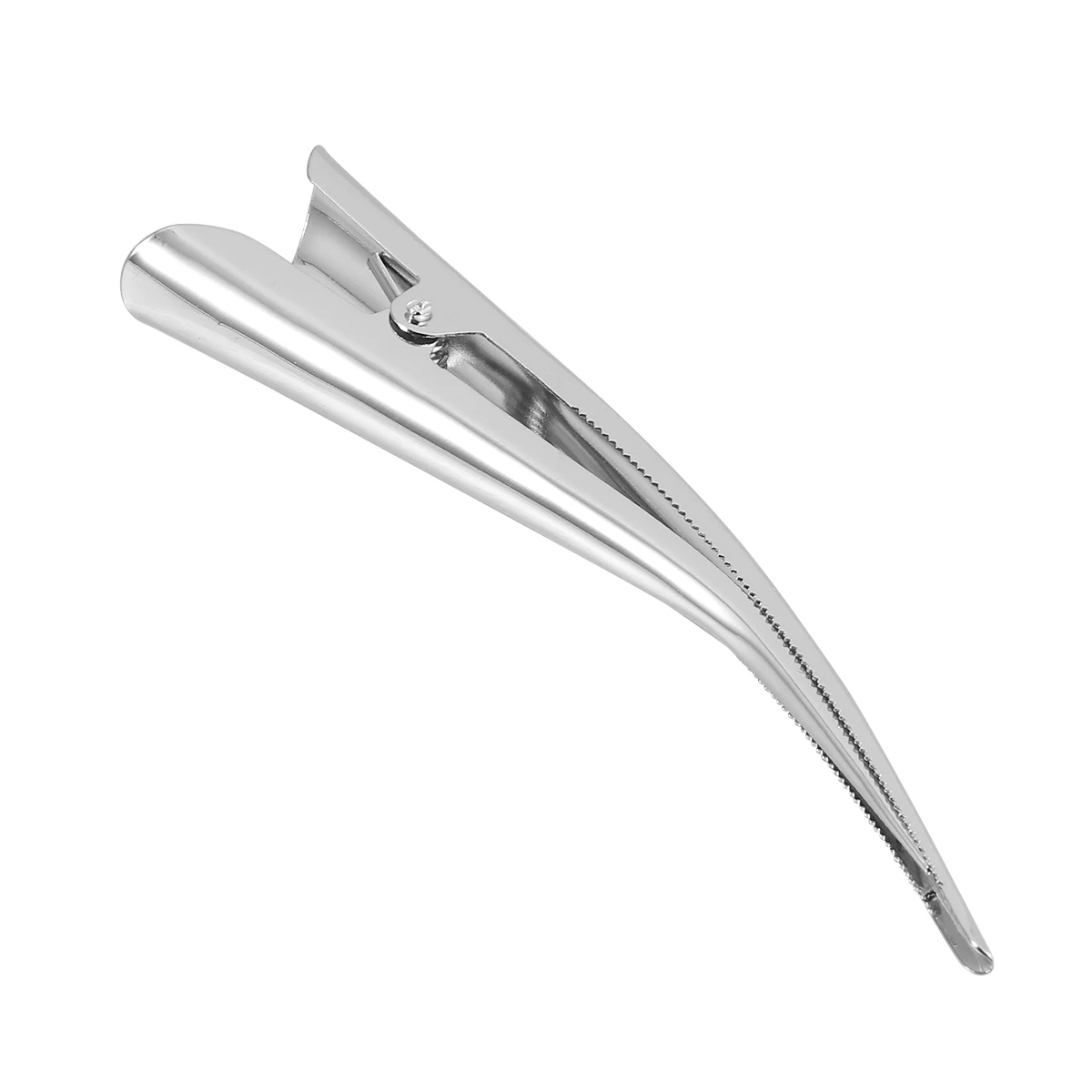 

12 pcs Duckbill Hair Clips Silver Metal Alligator Clips Wide Tooth Strong Grip Salon Home Use Durable Styling for Hairdressing