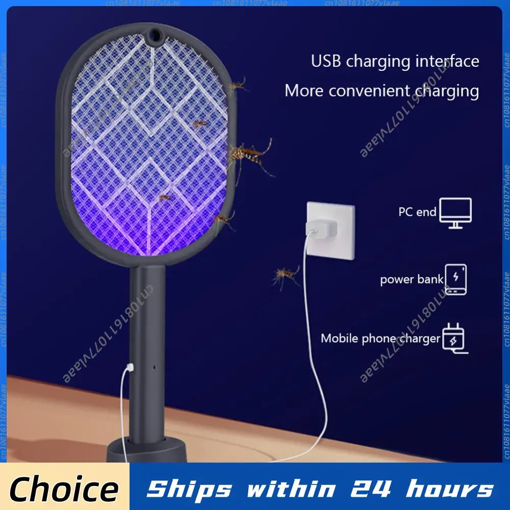 

Handheld Electric Fly Swatter 3000V Bug Zapper Racket 2 in 1 Fly Swatter with USB Rechargeable Mosquito Killer Lamp Pest Control