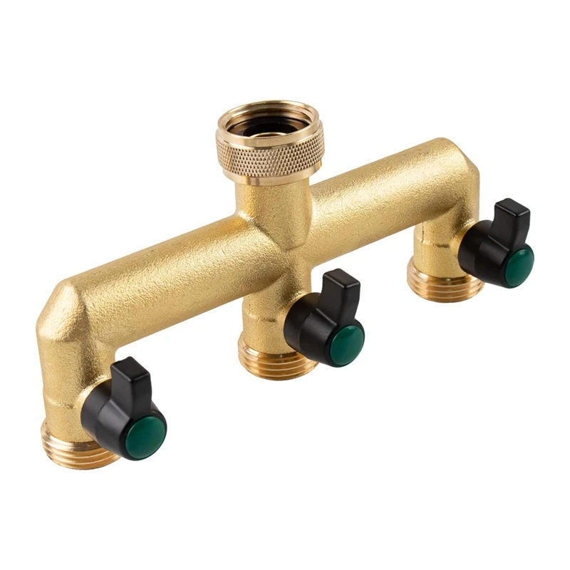 

Garden Hose 3 Way Valve Hose Splitter Brass Hose Splitter Garden Hose Adapter 3 Way Valve 3/4Inch GHT Thread