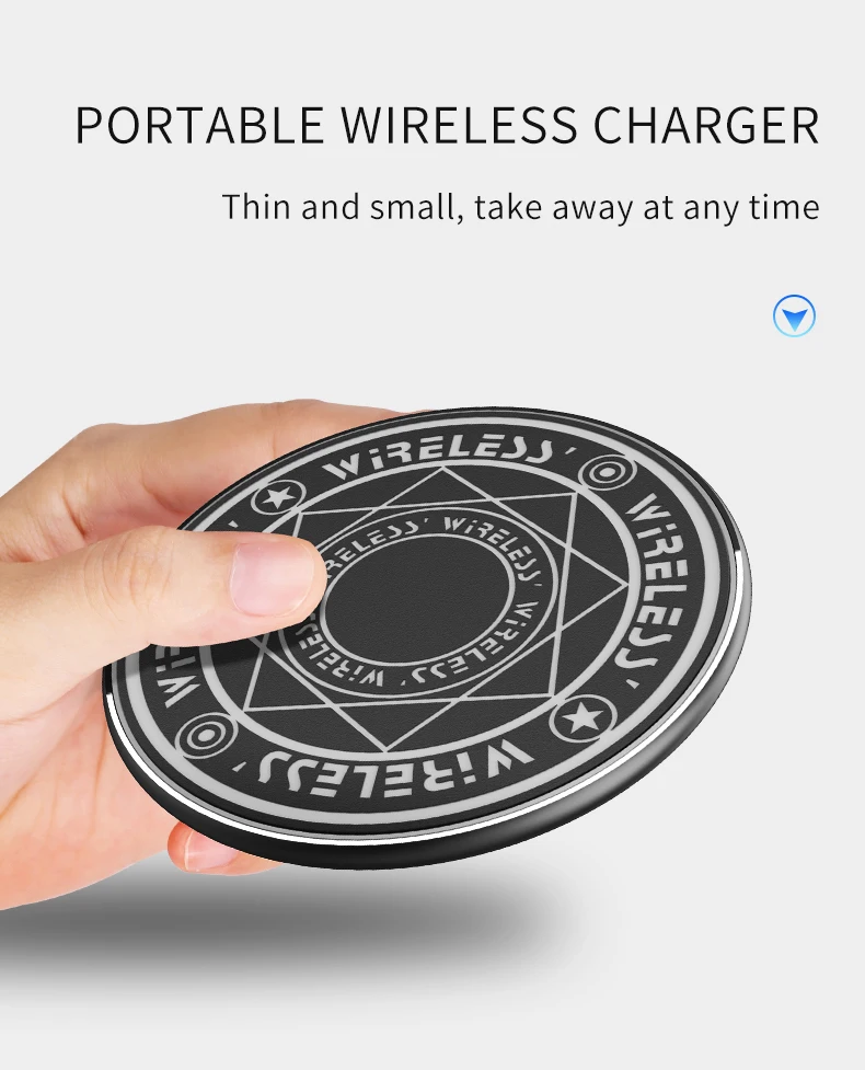 10W Fast Wireless Charger Magic circle For iPhone 12 11 11Pro Max Qi Fast Charging Pad for Samsung Xiaomi Mi Huawei Fast Charger