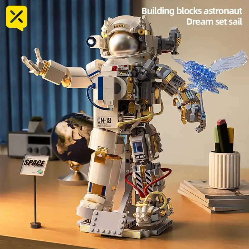 Building Blocks Mechanical Aerospace Astronaut Space Detect Assemble Bricks Toys Desk Decoration Gift for Children Toys Boy Kids