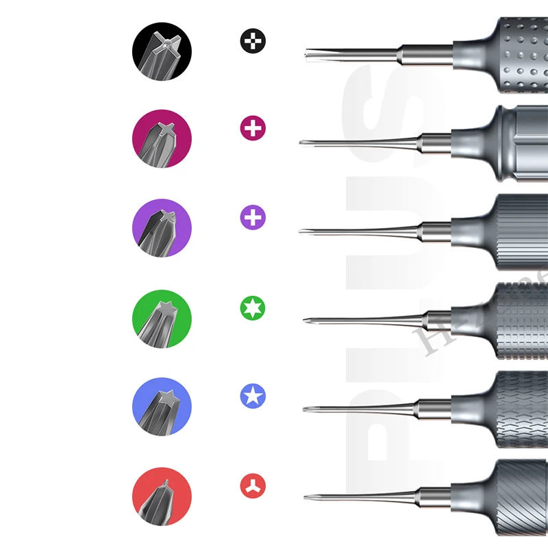 King Kong + chave de fenda de alta dureza, Cruz Y-Shaped Torx, adequado para o telefone móvel e reparo do relógio, abrindo a ferramenta, 6pcs