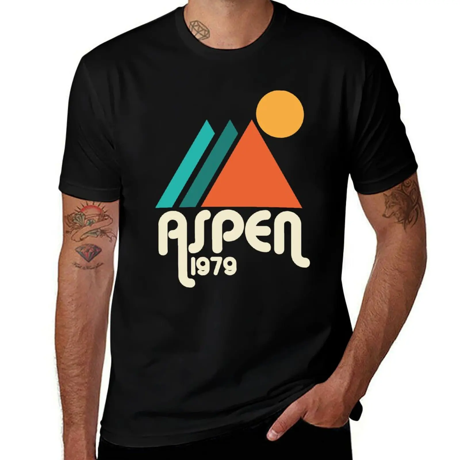 ASPEN 1979 تي شيرت رجل تي شيرت للرجال عادية تي شيرت القطن 100% تي شيرت للرجل الجرافيك تي شيرتات عجيبة #5