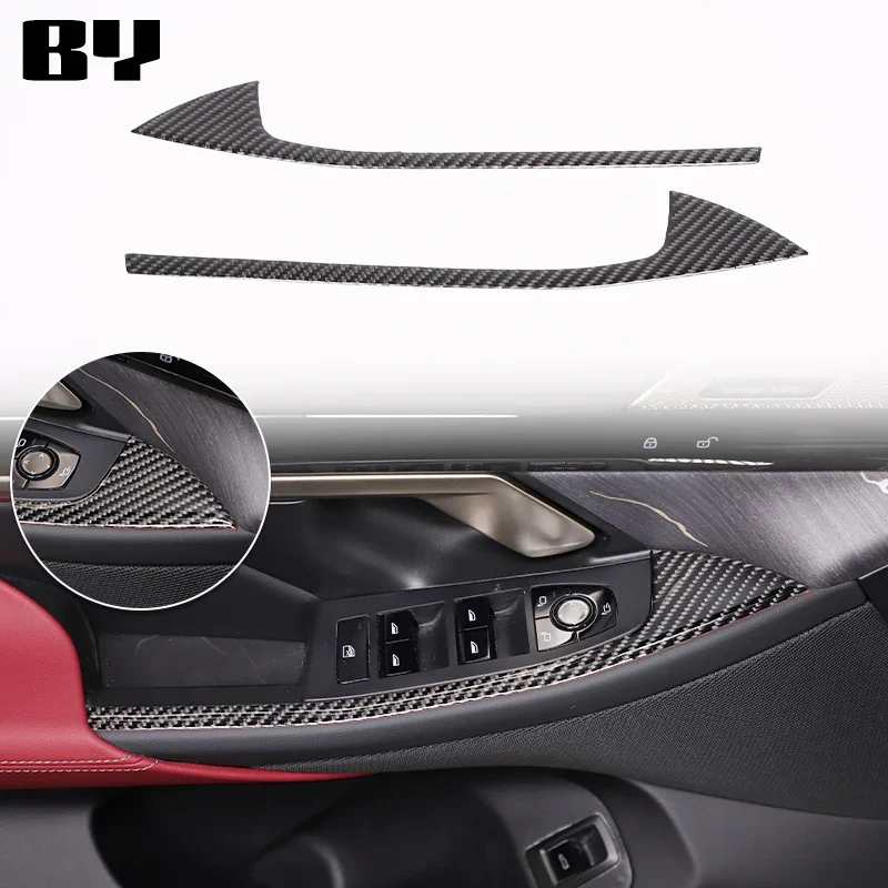 

For BMW 5 Series G60 2024+ Soft Carbon Fiber Car Front Door Inner Armrest Panel Sticker Car Interior Accessories