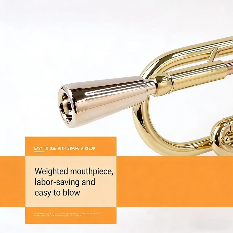 American Style Heavy Gold Plated 7C Trumpet Mouthpiece, Thickened Bore