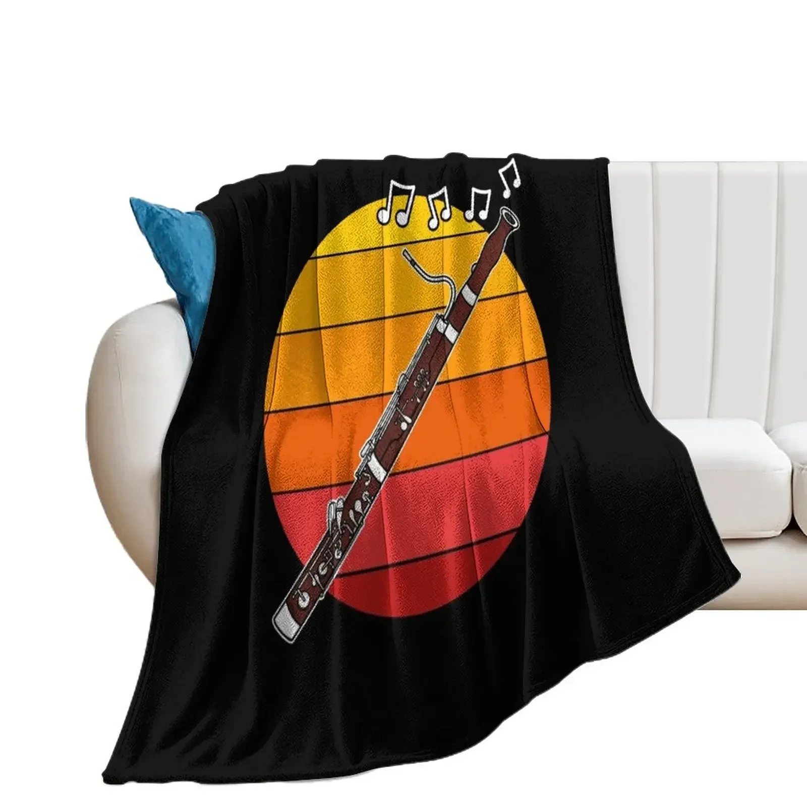 Bassoon Summer Festival Bassoonist Woodwind Musician Throw Blanket Soft Big christmas gifts Retros Blankets