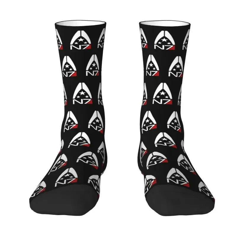 Cute Mass Effect Alliance N7 Logo Socks Men Women Warm Breathable 3D Printed Basketball Sports Socks