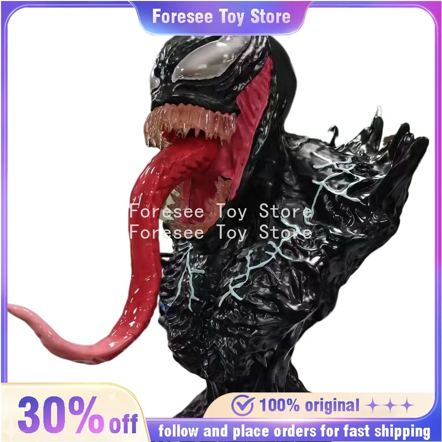 

В наличии 50 см, фигурка с бюстом от яда, комиксы Marvel, аниме-фигурки, коллекция из смолы, украшения для рабочего стола, лучший подарок для детей