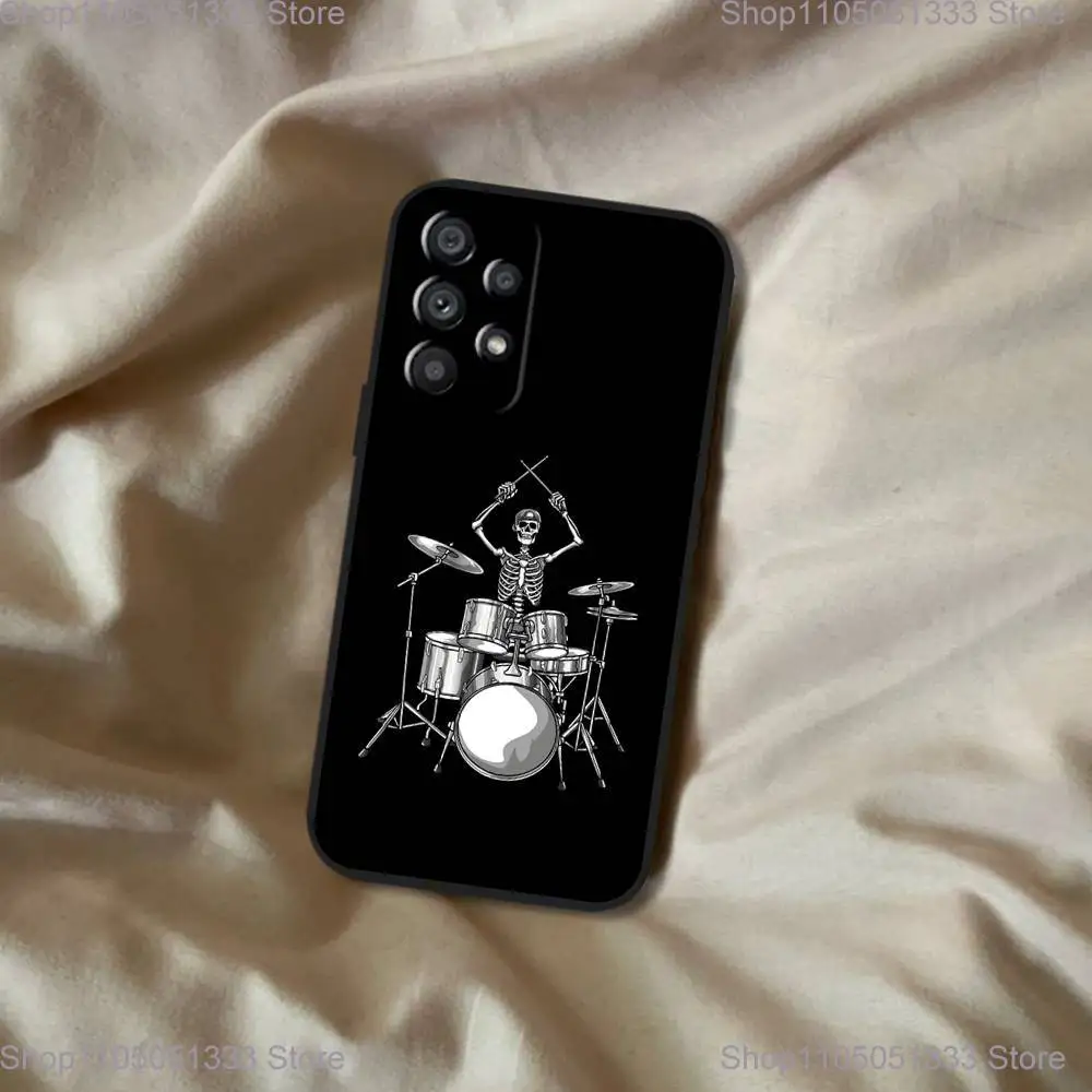 Music Art Drum Drummer Phone Case For Samsung Galaxy A20,A21s,A22,A31,A32,A52,A53,A72,73,A80 Soft Black Cover