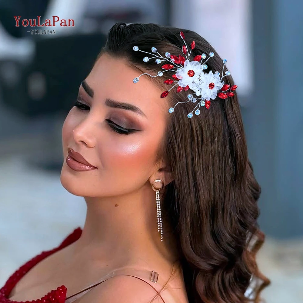 

YouLaPan Wedding Bride Rhinestone Hairpin Bridesmaid Headdress Shiny Hair Ornaments Fashion Headwear Crystal Headpiece HP899
