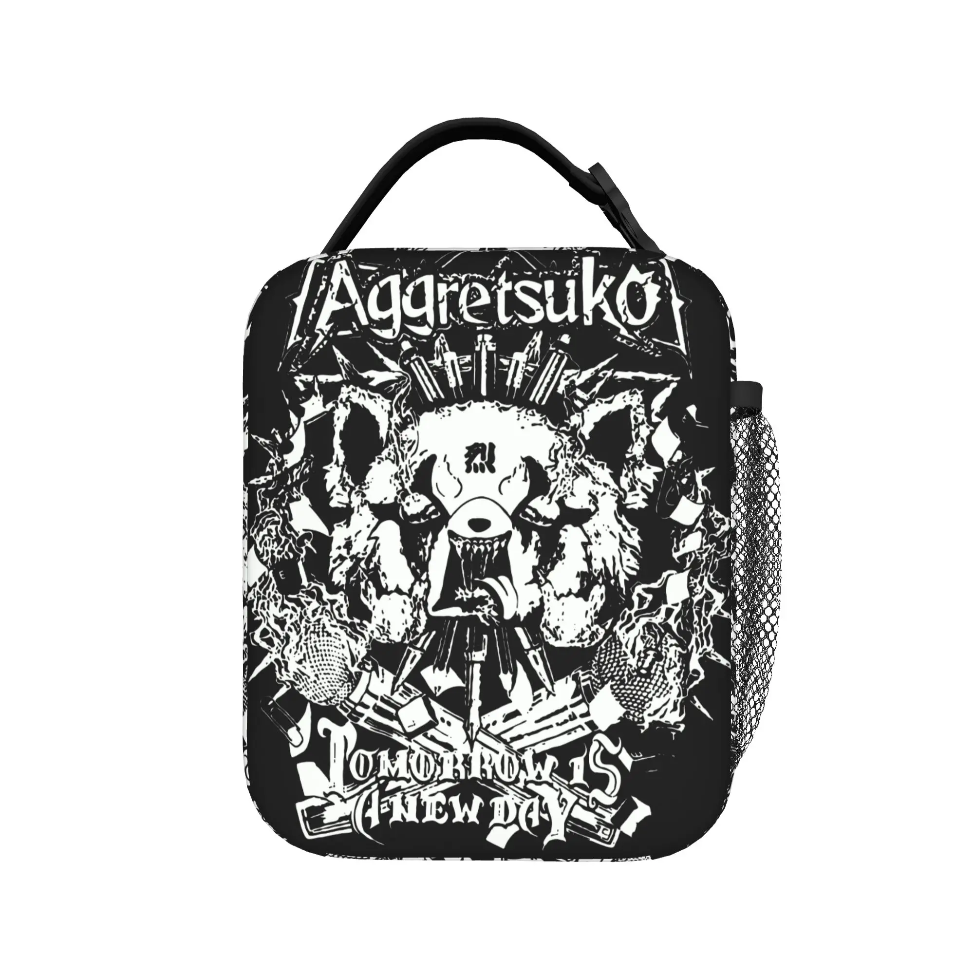 Aggretsuko Tomorrow Is A New Day Yoga Red Panda Insulated Lunch Bag Cooler Bag Meal Container  Large Tote Lunch Box Food Handbag