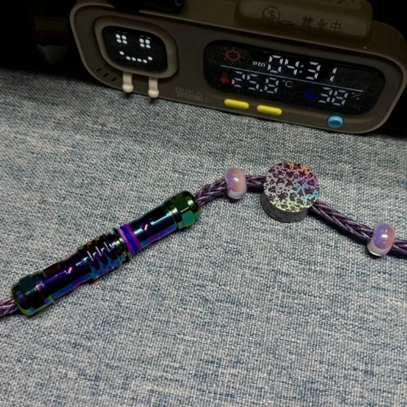 JPGZJH2 Halloween Purple Single Crystal Copper Aviation Plug Cable Wooting Keyboard Cable 8K Magnetic Axis USB-TYPEC 1.4Mx5MM