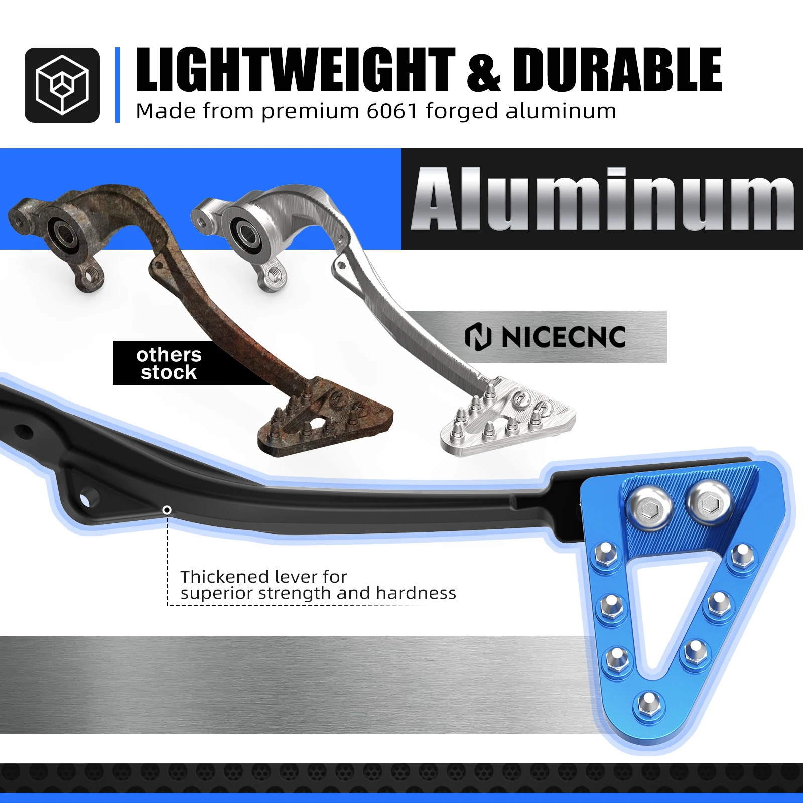 NICECNC For Husqvarna TE300 TE300i TE250i TE250 FE350 FE450 FE501 TX300 2017-2025 Adjustable Forged Aluminum Brake Pedal Lever