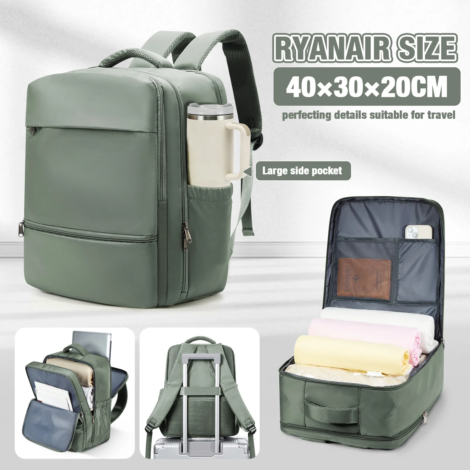 

Backpack for Women Men, Ryanair Hand Luggage 40x30x20,Cabin Bag Travel Backpack for EasyJet Wizzair, Incase Backpack, Laptop Bag