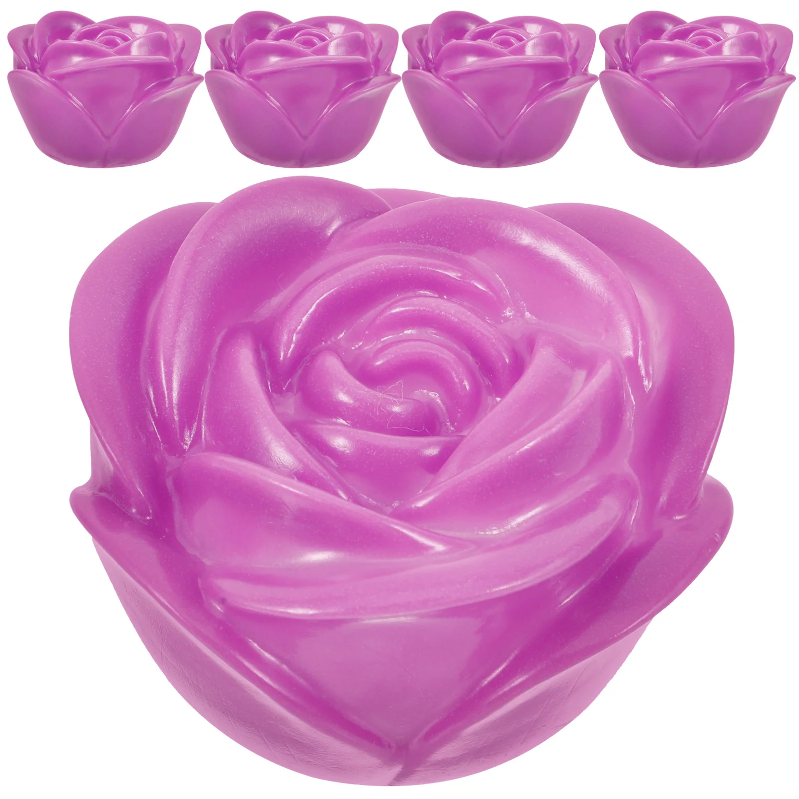 5Pcs 7 Colors Changing LED Light Rose Shaped Night Light Romantic Plastic Floral for Home Garden Wedding Party Festivals