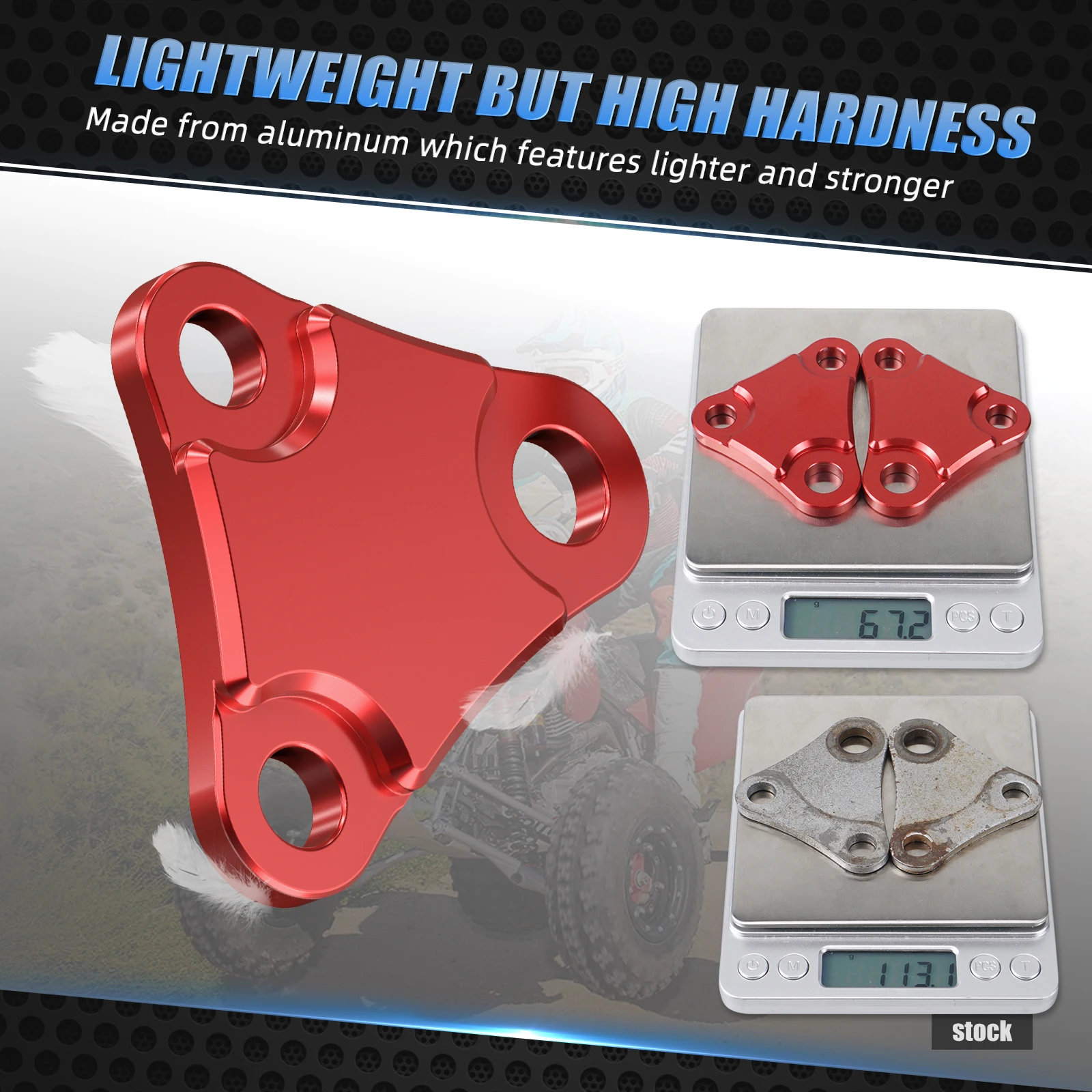 ATV For Honda TRX450R Engine Mount Brackets For HONDA TRX 450ER 450R TRX450ER 8MM Thickened Aluminum 50351-HP1-600