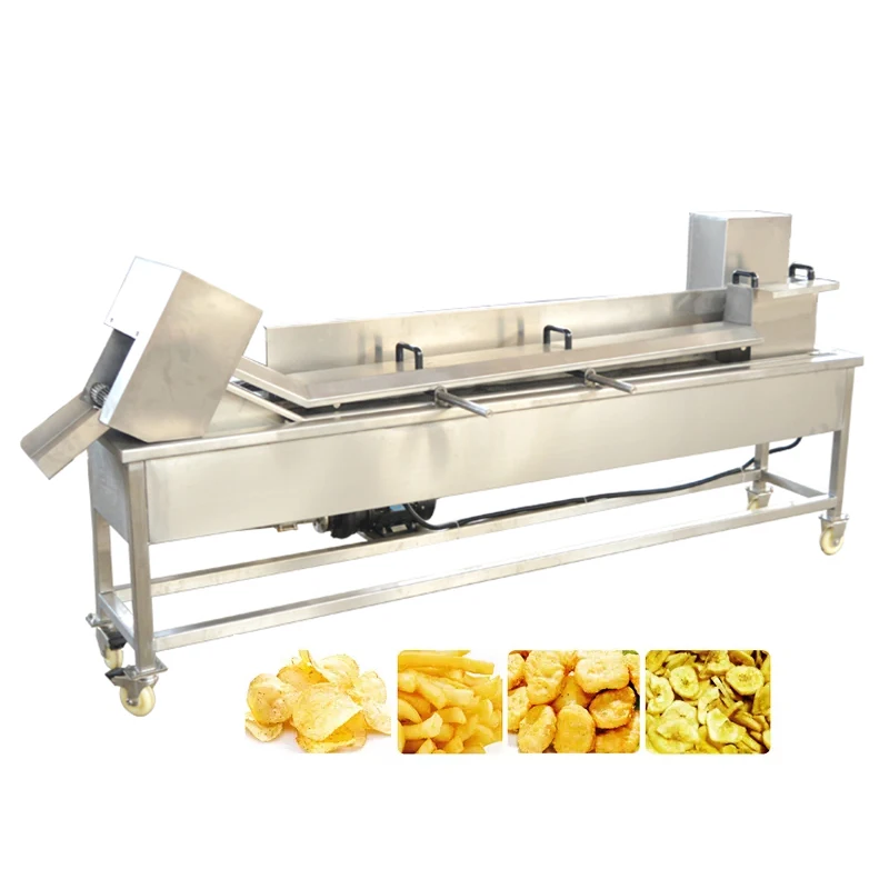 Fried Popcorn Chicken Making Machine, fritura contínua, com correia transportadora