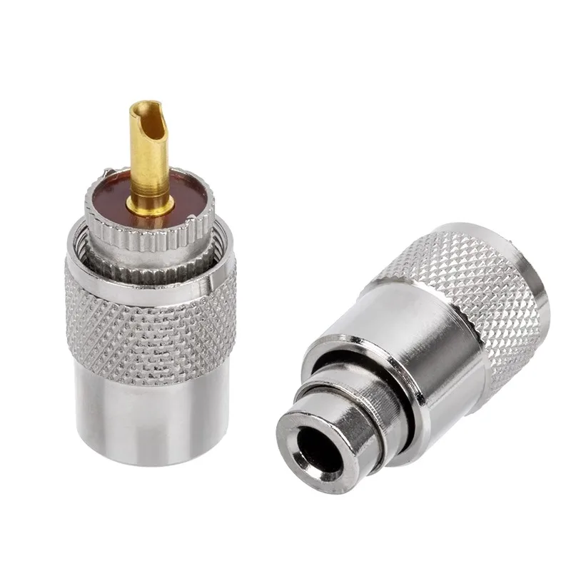 PL-259 Connector 50 ohm PL 259 UHF Male Solder Connector Plug Low Loss for LMR-400 RG-8 Coaxial Cable