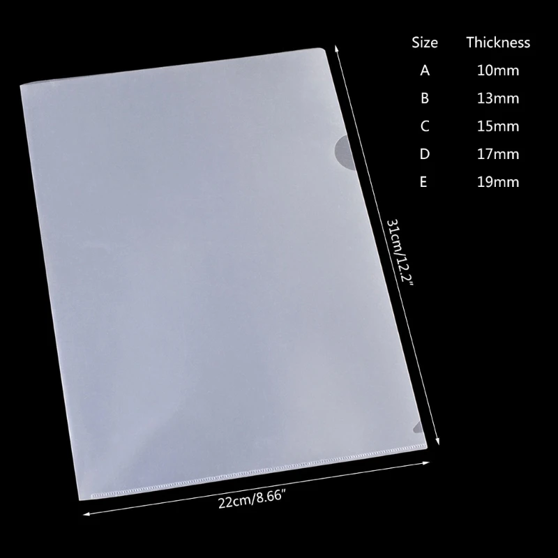 10Pcs Plastic Clear Document Folders L-Type Folders Copy Safe Project Pockets for A4/ Letter Size Sheets Transparent