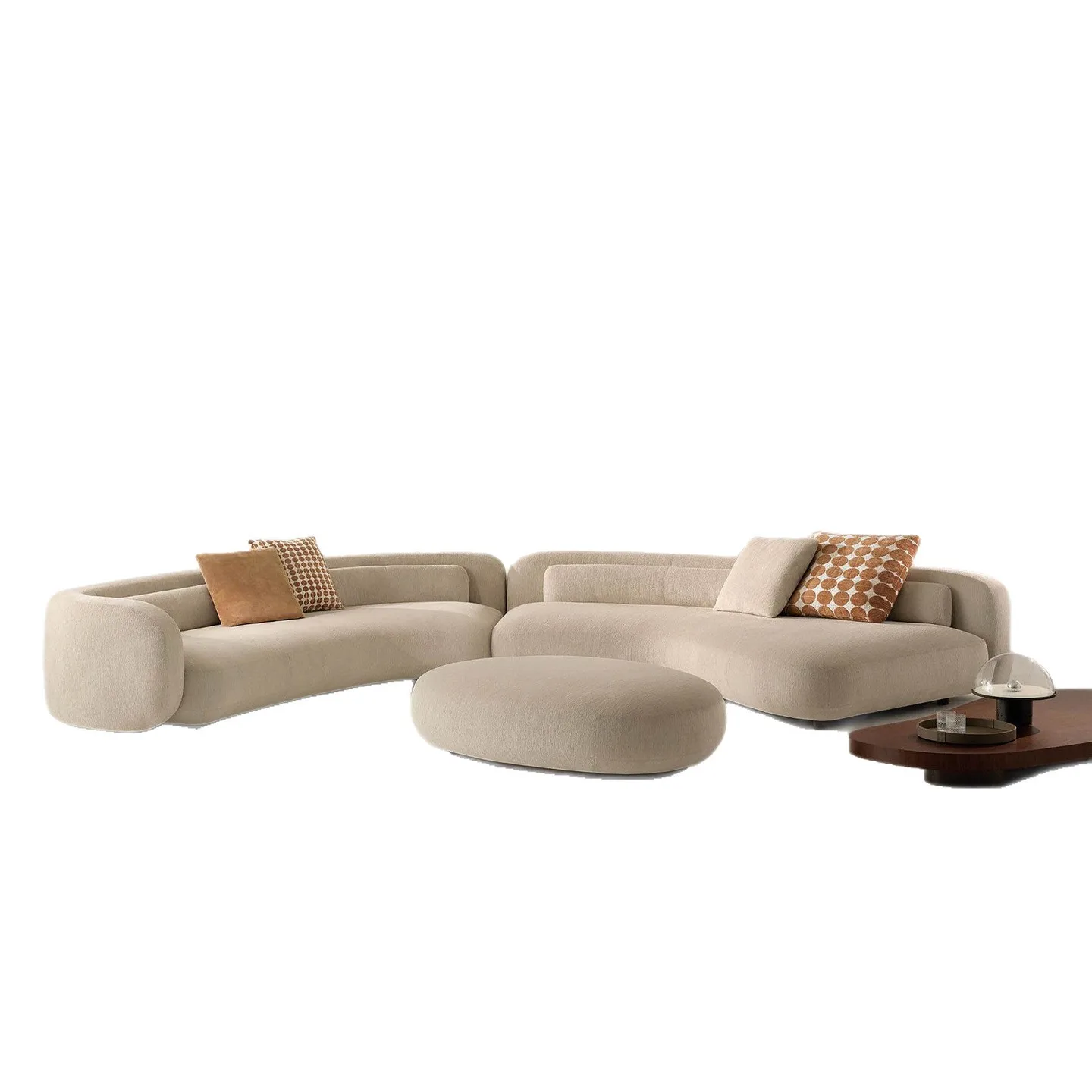 tr-Bessel Italian Minimalist Cream Style Solid Wood Sofa Living Room Large Flat Designer Heterosexual Modular Set&
