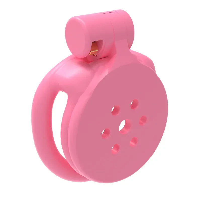 Pink Mimi Cobra Chastity Cage 3D Printing Anti-Dislodgement Bondage Flat Cock Cage with 4 Size Penis Rings Sex Toys for Sissy