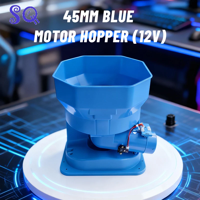 45mm Blue Motor Hopper 12V Square/Round Hopper 60-80mm 90-120mm Electric Feeder for Arcade Vending Machine