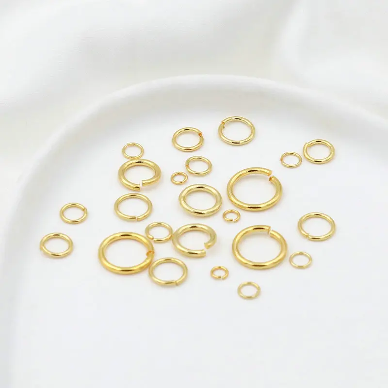 100 Stück 18 Karat vergoldete Biegeringe, 3–8 mm, nicht anlaufende offene Biegeringe für Schmuckherstellung, DIY-Halskette, Armband, Ohrringe, Zubehör