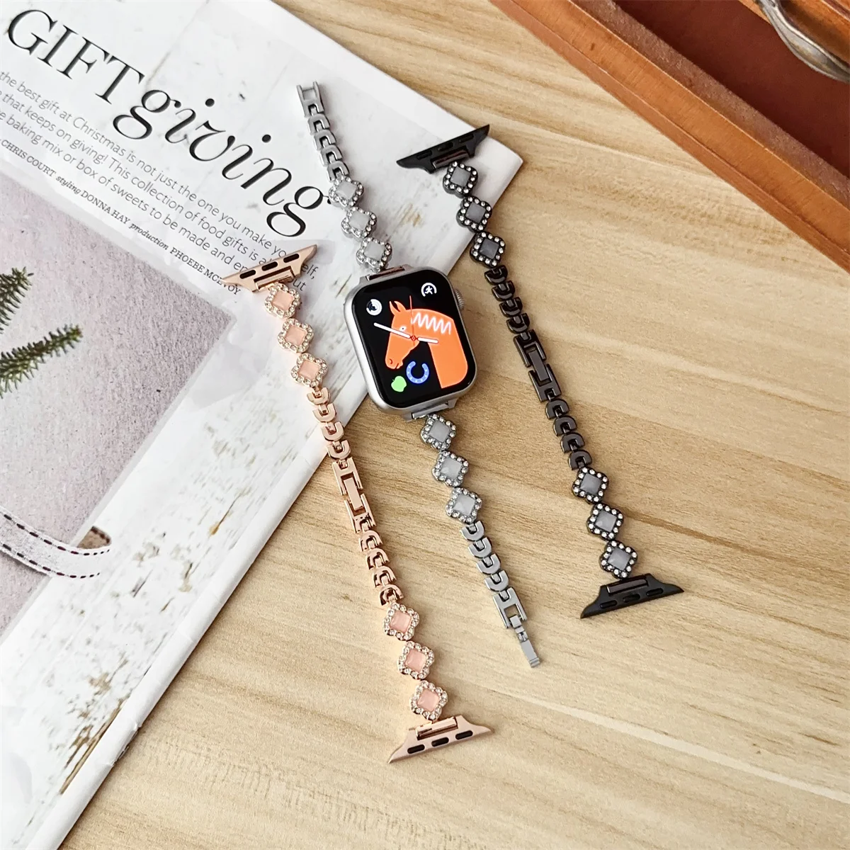 Jewelry Watchband Strap For iWatch Ultra 2 Series 10/9/8/7/6/5 Fashion Bracelet Watch Strap 42/44/45/46/49mm 38/40/41mm_voghion.com