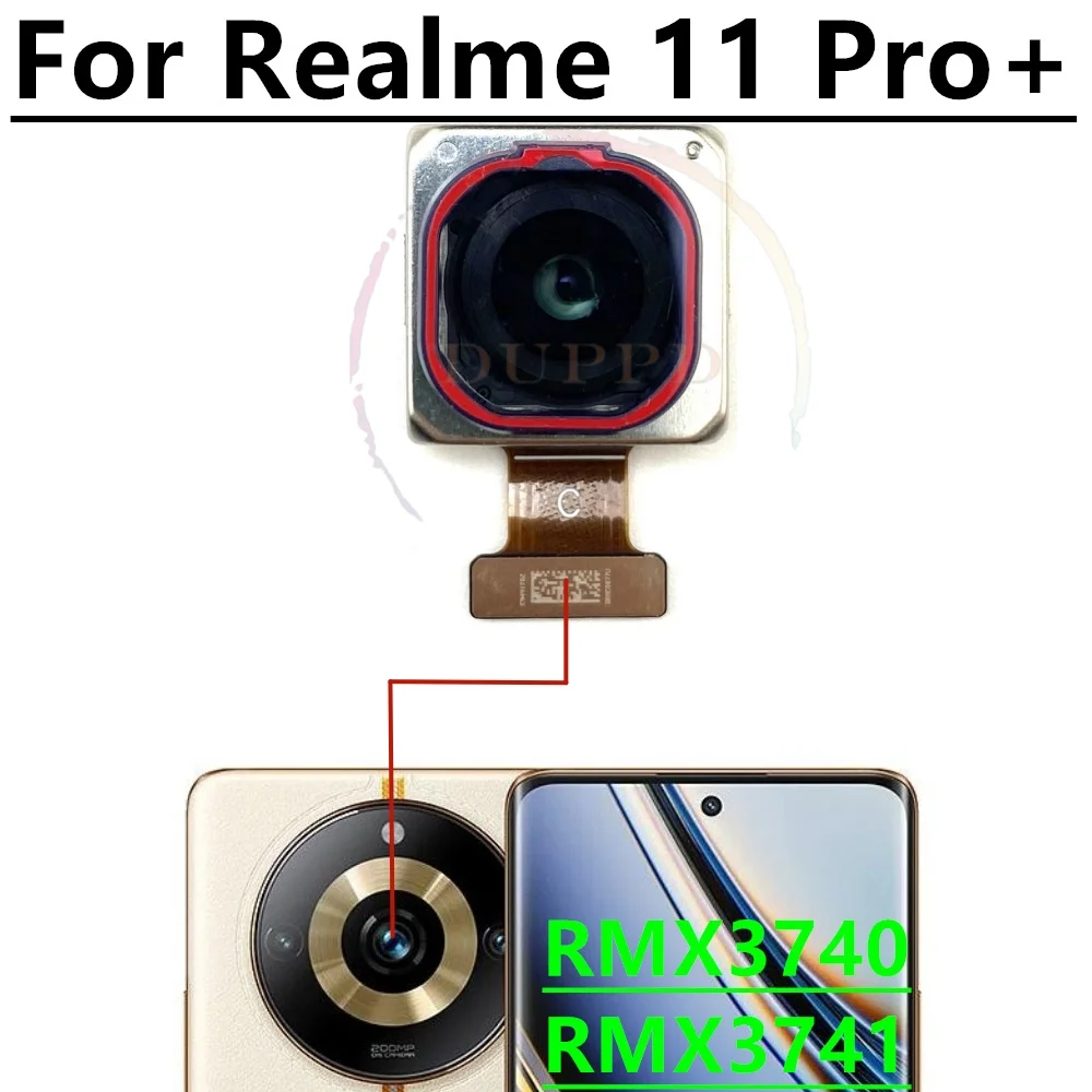 Rear Camera For Realme 11 Pro+Plus RMX3740, RMX3741 Original Mian Back Front Selfie Camera Module Flex Cable Parts Repair Parts