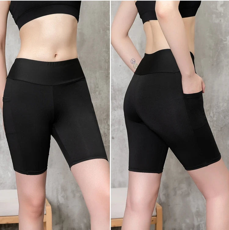 Pantalones cortos de Yoga para mujer, pantalones deportivos para correr, cinco pantalones, gimnasio, ciclismo, trote, Base de entrenamiento, pantalones deportivos de talla grande de estiramiento alto, 2022