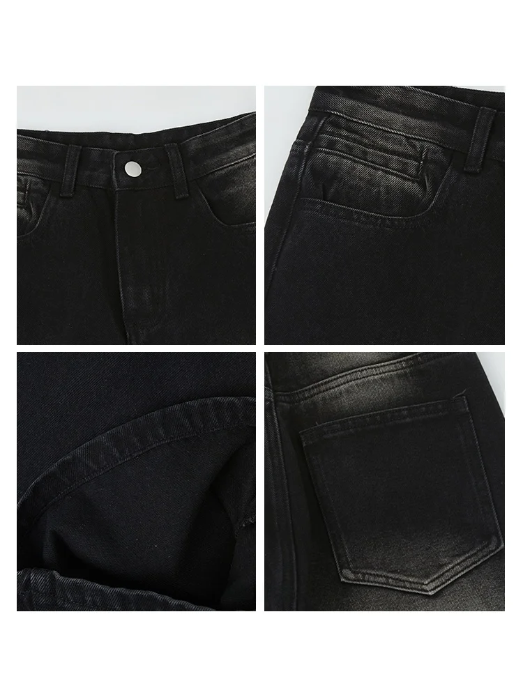 dari Vintage Celana Jeans Kaki Lebar Pria Wanita Kasual Longgar Celana Panjang Serbaguna Retro Sle Musim Gugur Musim Dingin Faion