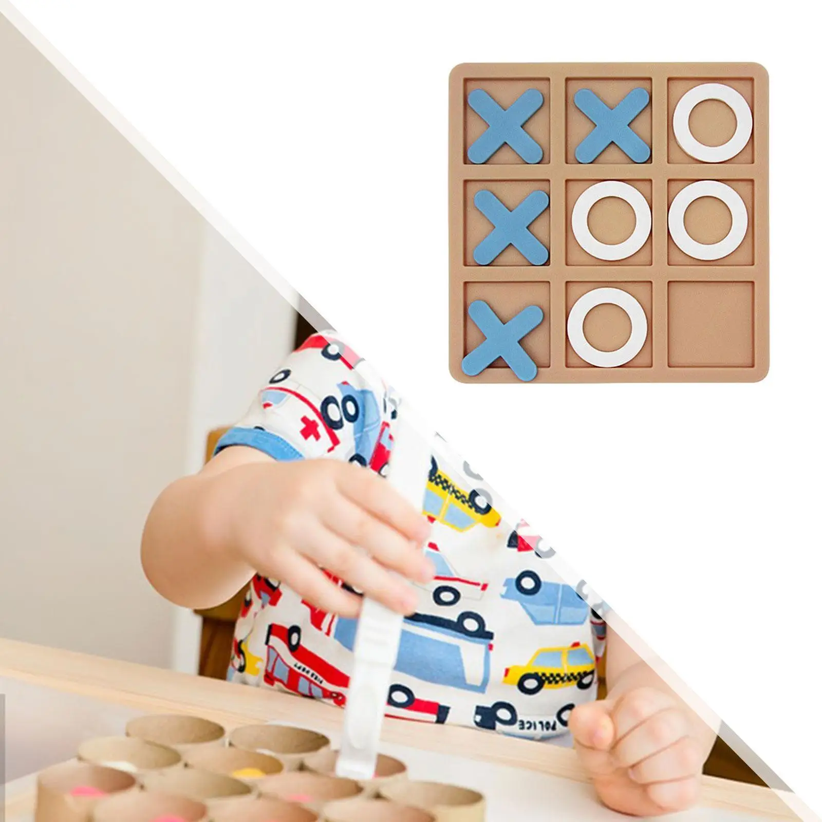 Tic TAC Toe Game Family Board Game Educational Classic Tabletop Blocks Brain Teaser for Indoor Outdoor Family Kids Adults Travel