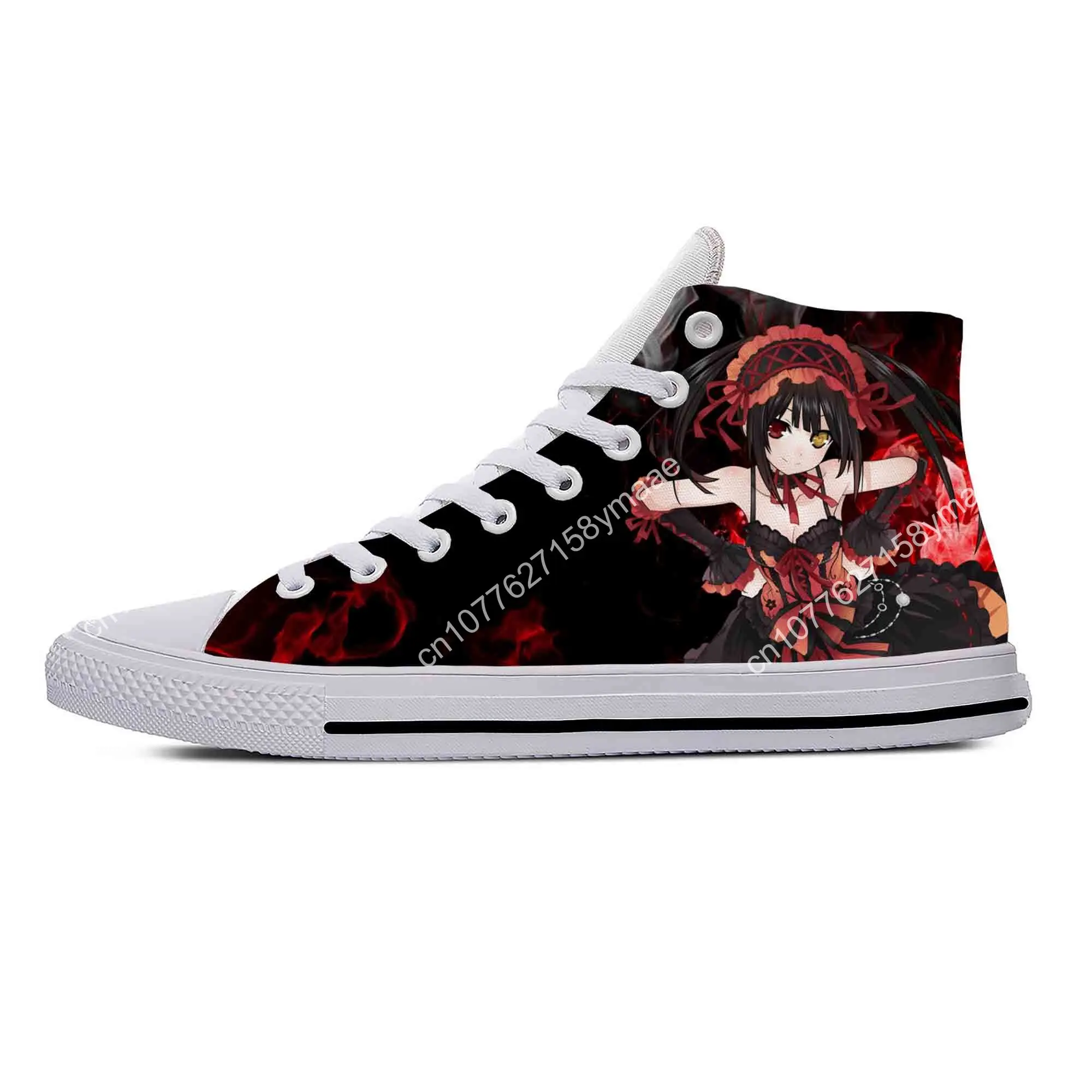 Hot Summer Cartoon Manga Date A Live Tokisaki Kurumi Casual Shoes High Top Lightweight Men Women Sneakers Classic Board Shoes