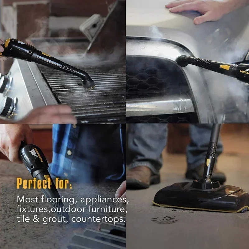 QWMcCulloch MC1375 Canister Steam Cleaner with 20 Accessories,Extra-Long Power Cord,Chemical-Free Cleaning for Most Floor,Counte