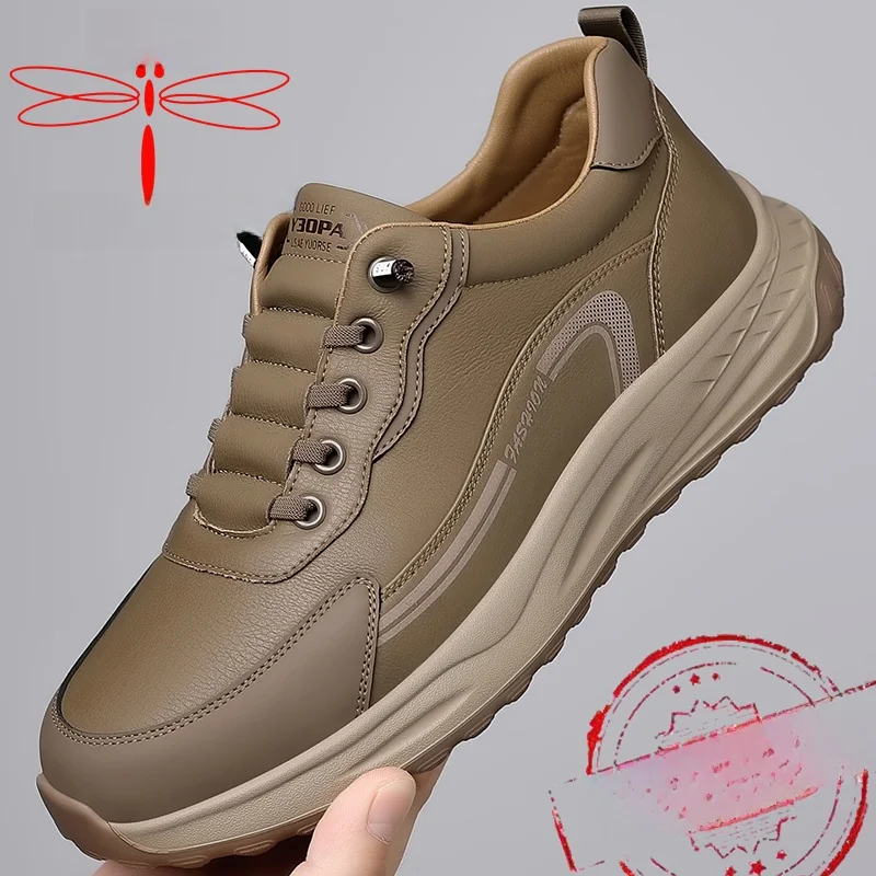 

Мужская повседневная версия бренда Dragon-Fly, новая модель из натуральной кожи, легкая, дышащая, противоскользящая, износостойкая, с мягкой поверхностью, Wo...