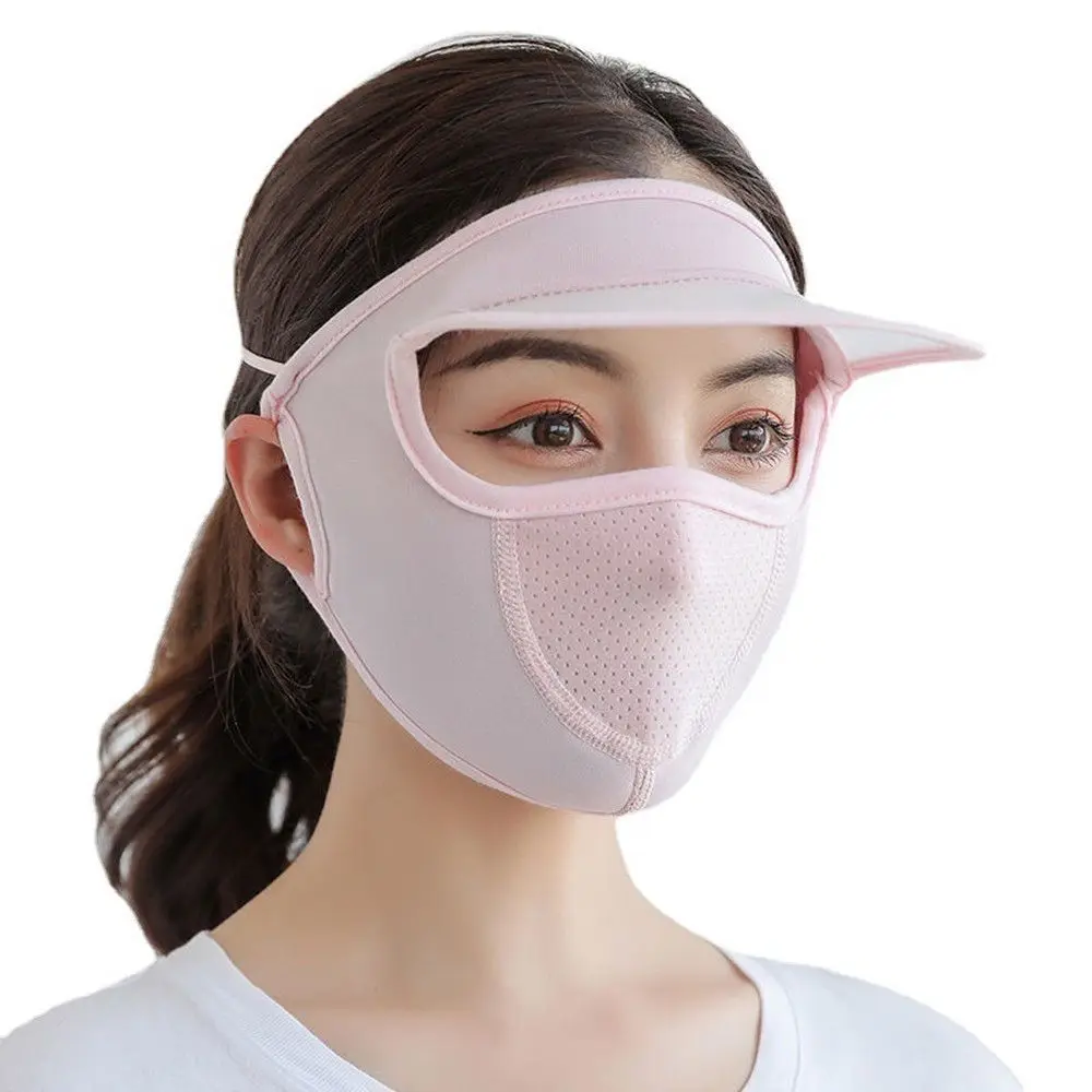 Beach Dust-proof Sunscreen Breathable Summer Ice Silk Outdoor Sports Hat Women Sun Cap Full Face Mask Anti-ultraviolet