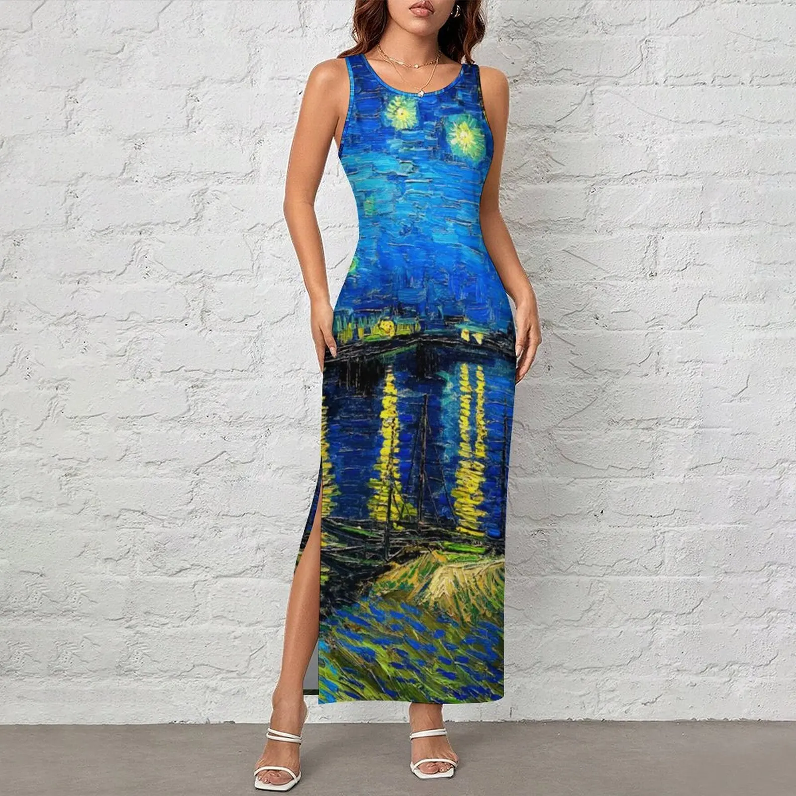 Fashion Street Night - Van Gogh Bodycon Dress Holiday Starry