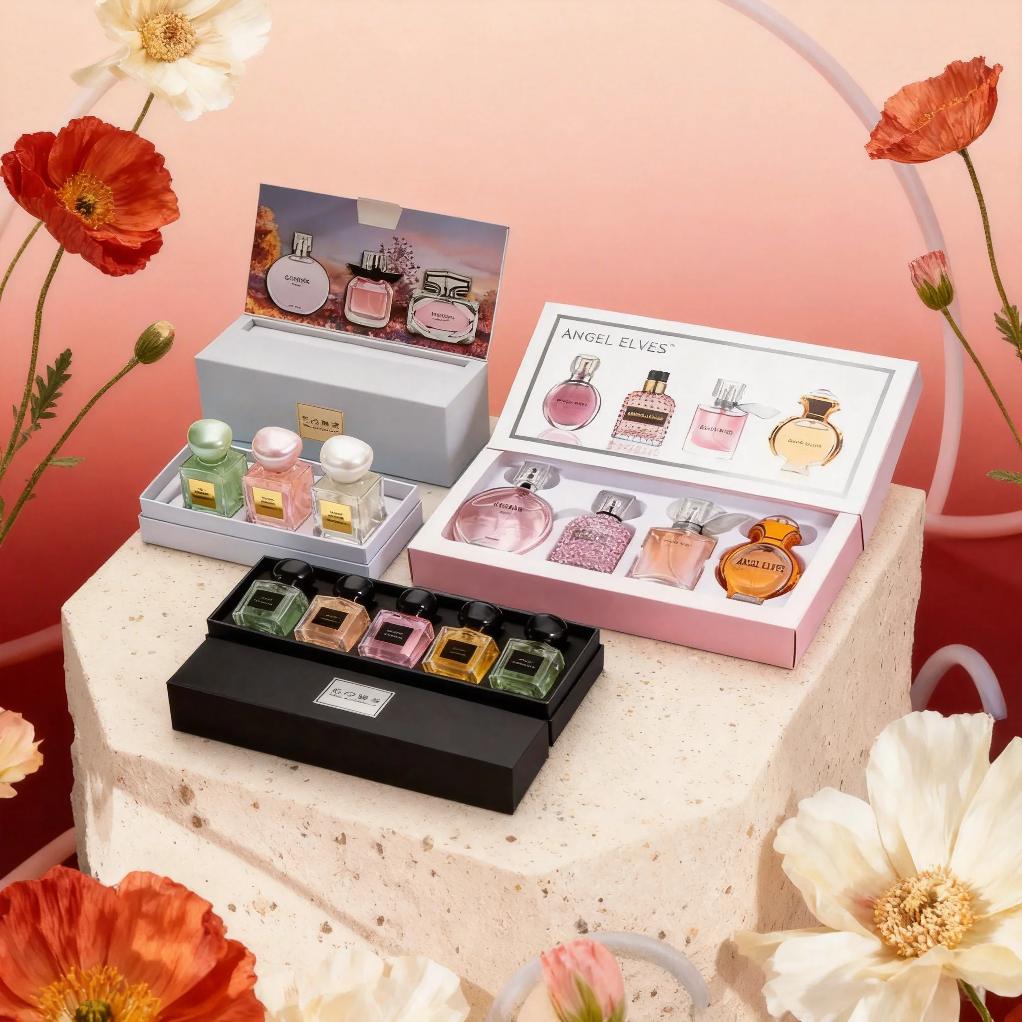 

Women's Perfume Set Long Lasting Floral Scent Fragrance Collection Portable Mini Bottles Ideal Gift for Daily Wear Party Travel