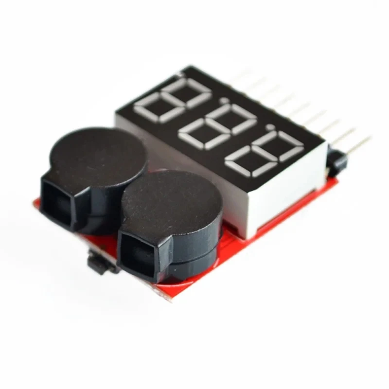 1 Buah 1-8S Tegangan Rendah Buzzer Alarm Suara Peringatan Checker Indikator Tegangan Baterai Tester dengan Tampilan Daya LED Piezo Buzzer